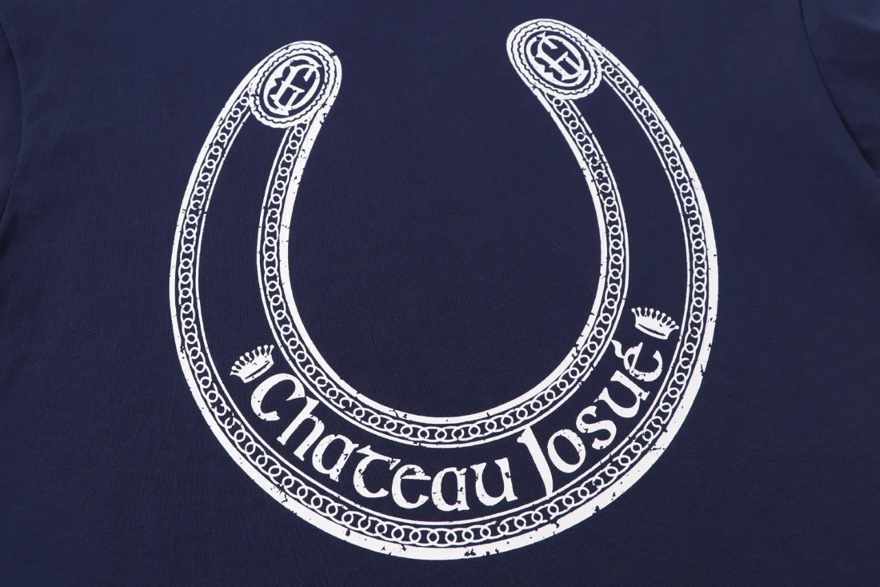 805#Gallery Dept new slogan horseshoe design printed short-sleeved double yarn pure cotton T-shirt casual Tee black navy blue S~XL P100